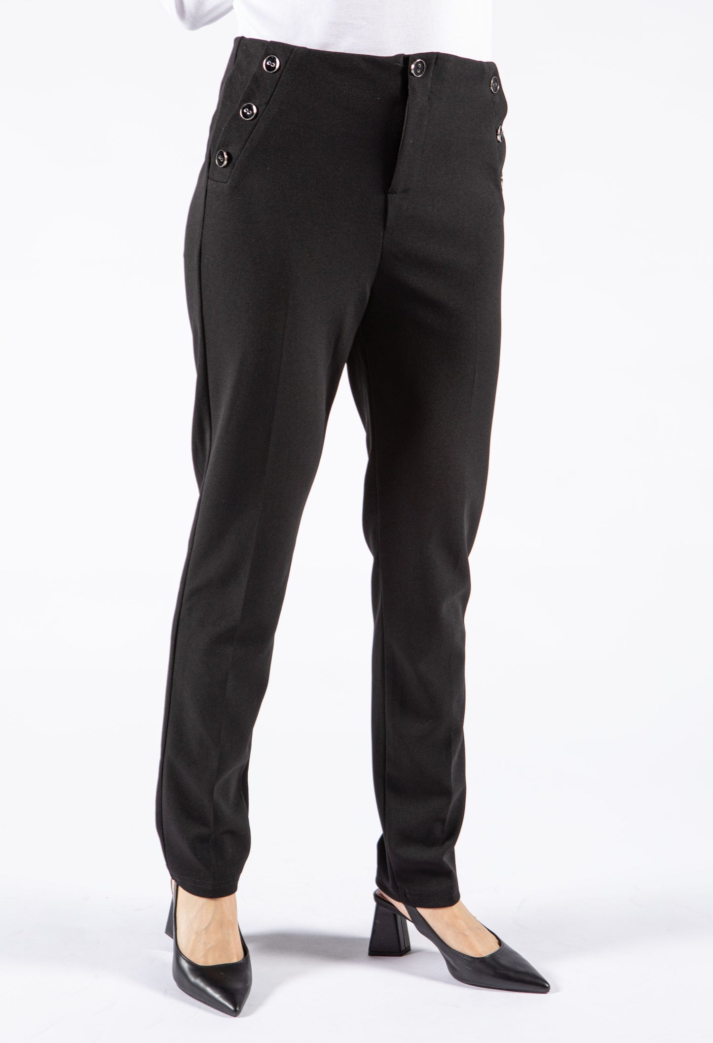 Button Waist Detail Trousers