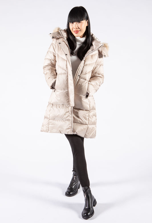 Fur Lined Padded Coat