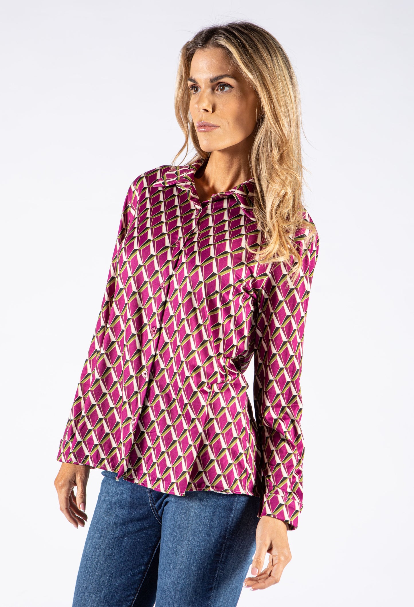 Abstract Print Soft Feel Blouse