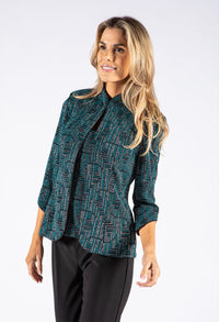 Geometric Sparkle Two Piece Top and Jacket