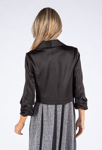 Ruched Sleeve Cropped Blazer