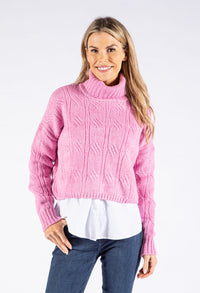 Cropped Knit Roll Neck