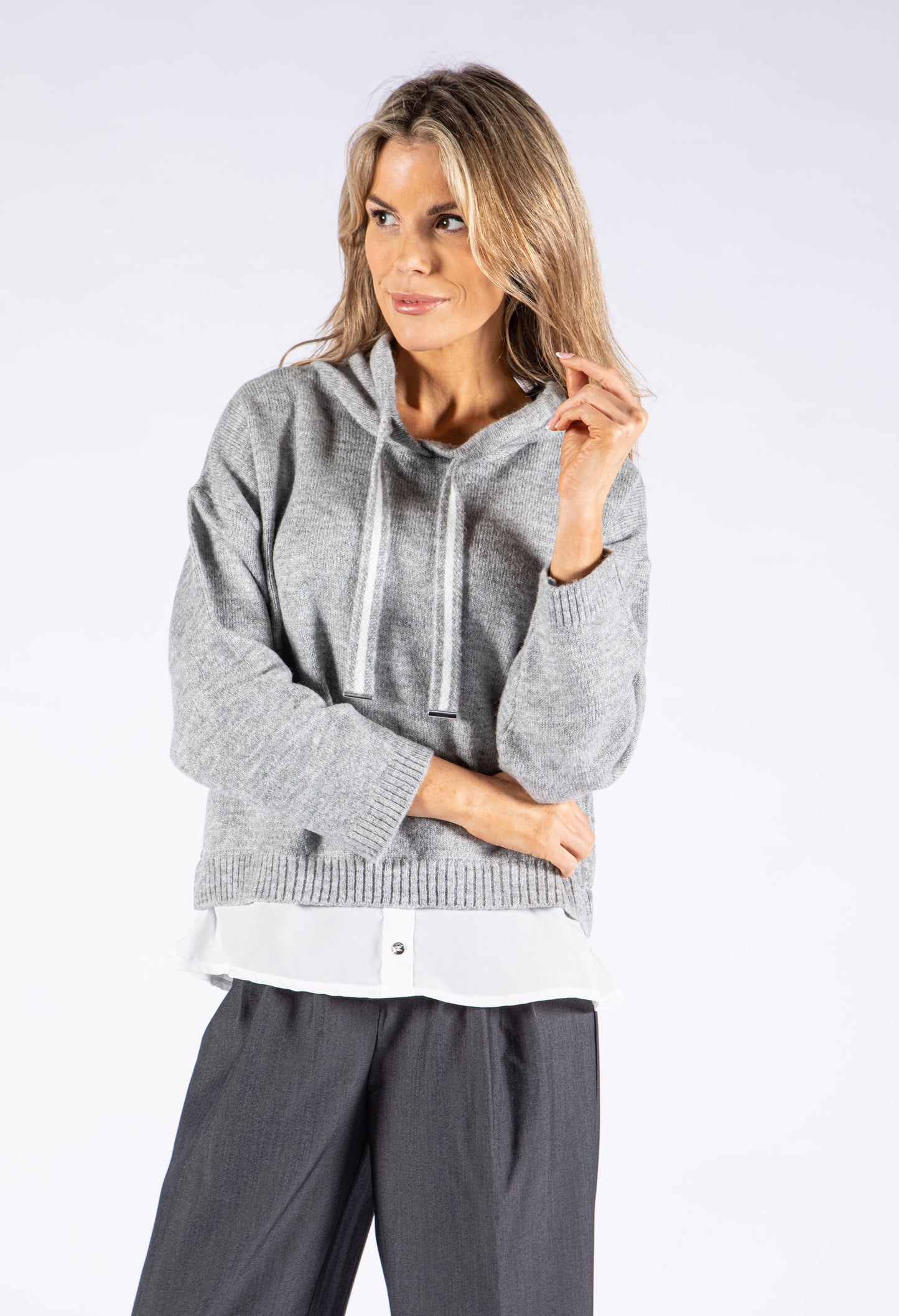 Layered Look Knit Pullover