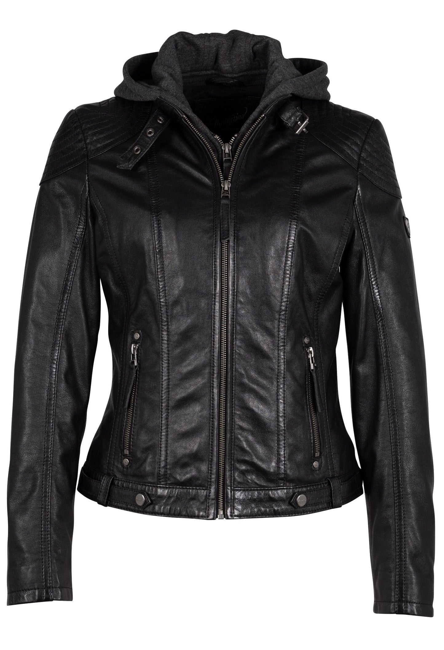 Hooded Leather Biker Jacket (PREORDER EXPECTED DISPATCH DATE 10TH DEC)