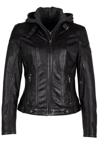 Hooded Leather Biker Jacket (PREORDER EXPECTED DISPATCH DATE 10TH DEC)