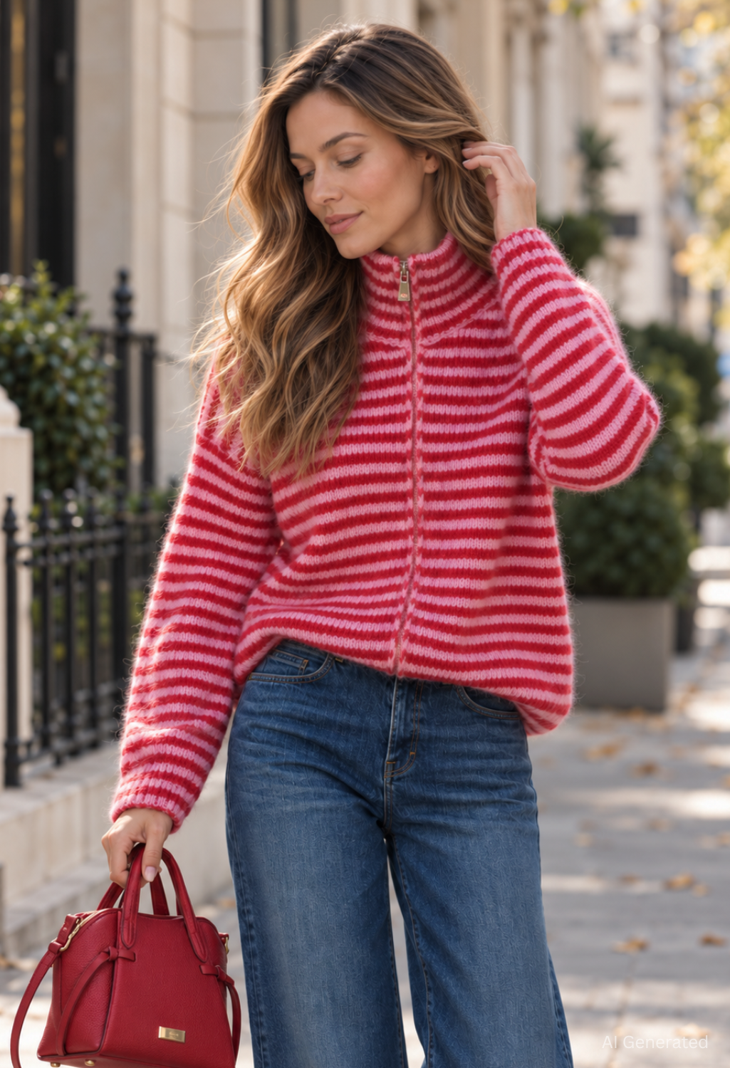 Reina Striped Knit Cardigan