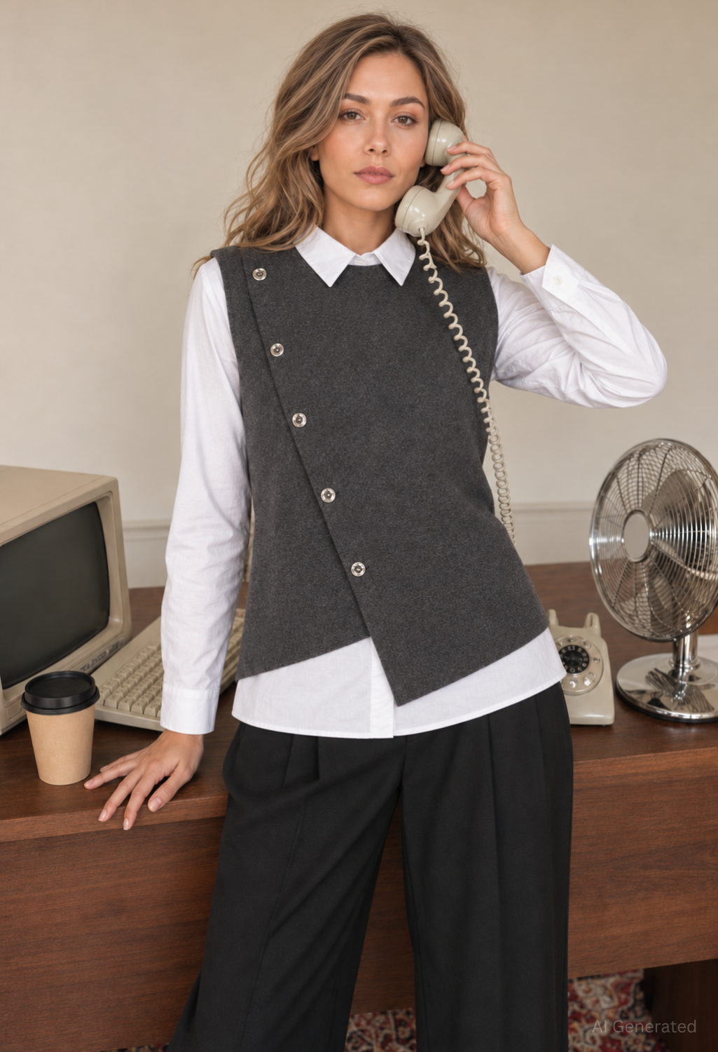 2 in 1 Button Shirt Top