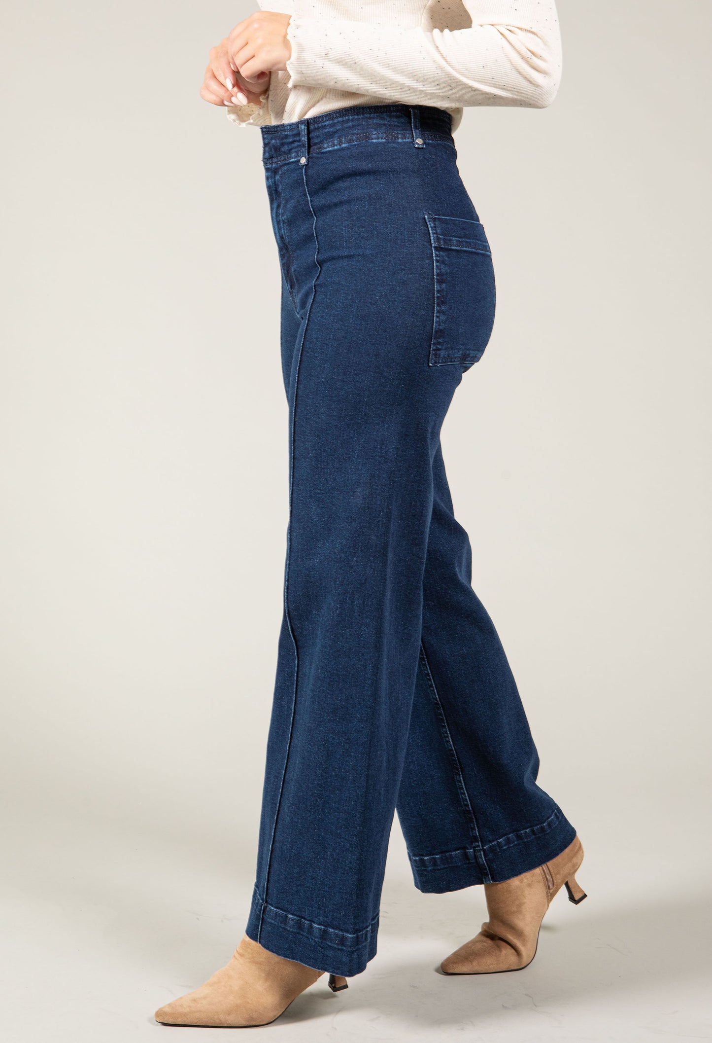 Isla High Waist Front Seam Tailored Jeans