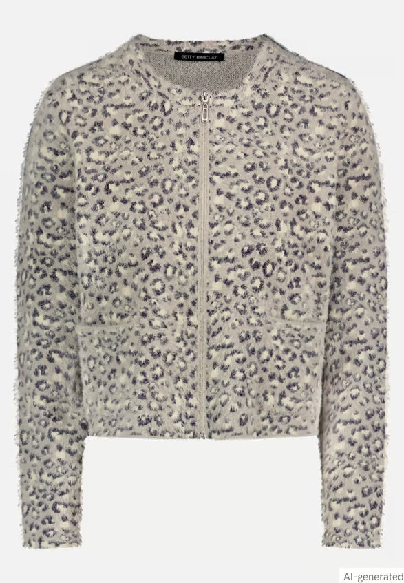 Leopard Print Knit Jacket