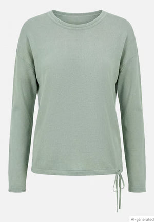 Knit Sweater With Waist Drawstring