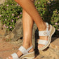 Double Strap Wedge Sandal