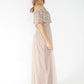 Bardot style tulle dress with delicate sequins