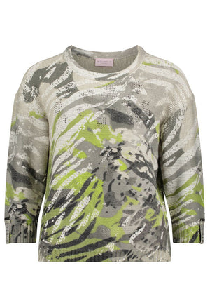 Jungle Print Embellished Jumper