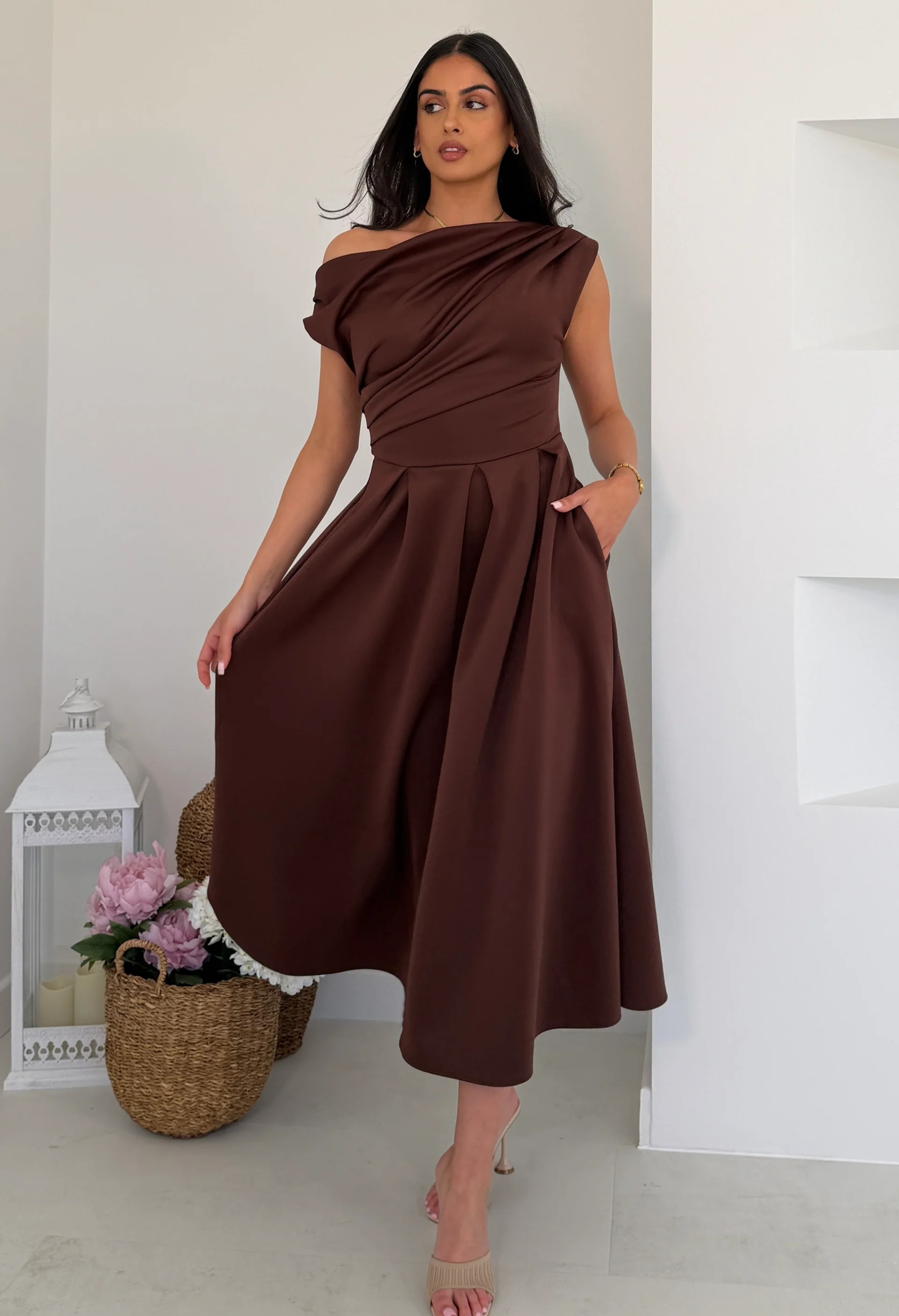 Betty Asymmetric Midi Dress