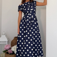 Betty Asymmetric Polka Dot Midi Dress