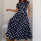Betty Asymmetric Polka Dot Midi Dress