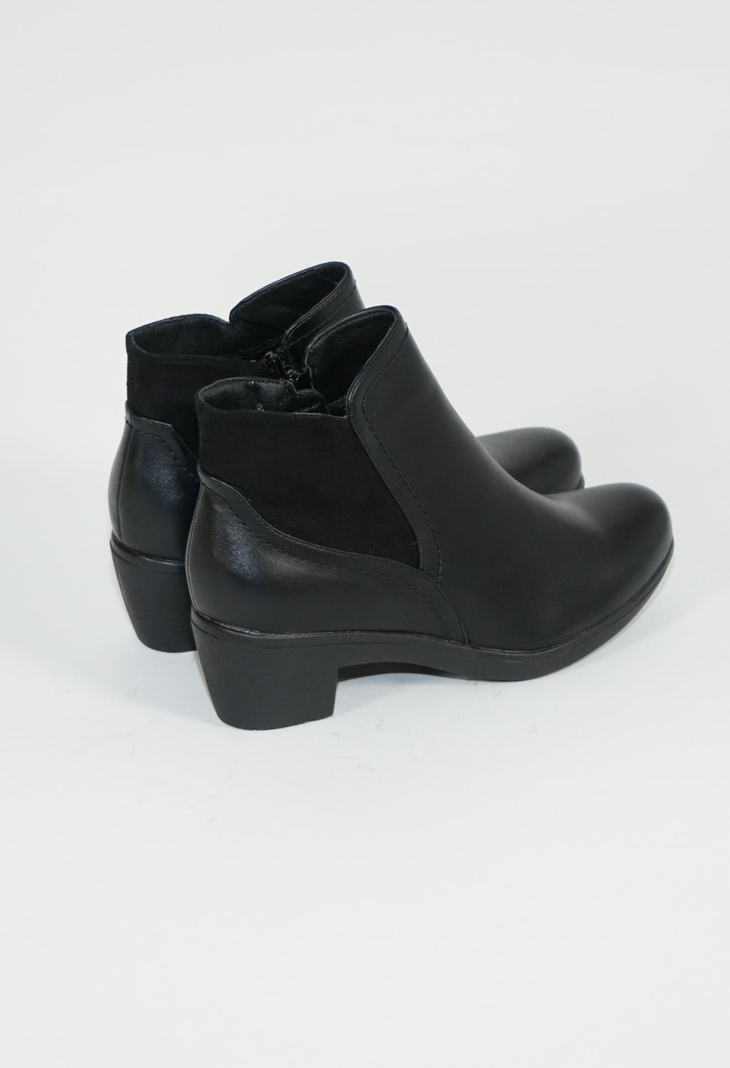 The Shoe Room Black Block Heel Plain Boots | Pamela Scott