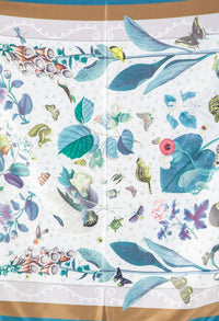 Butterfly Print Satin Touch Scarf