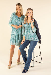 Plisse Pleated Floral Blouse