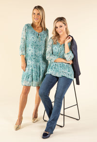 Plisse Pleated Floral Dress