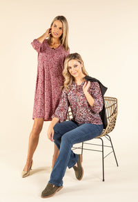 Floral Print V-Neck Blouse