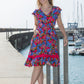 Button Front Floral Dress