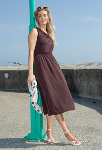 Soft Cowl Neck Midi Dress