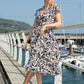 Kiki Leaf Print Midi Dress