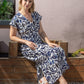 Kiki Leaf Print Midi Dress