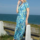 Raqua Leaf Print Midi Dress
