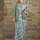 Mosaic Leaf Print Midi Dress