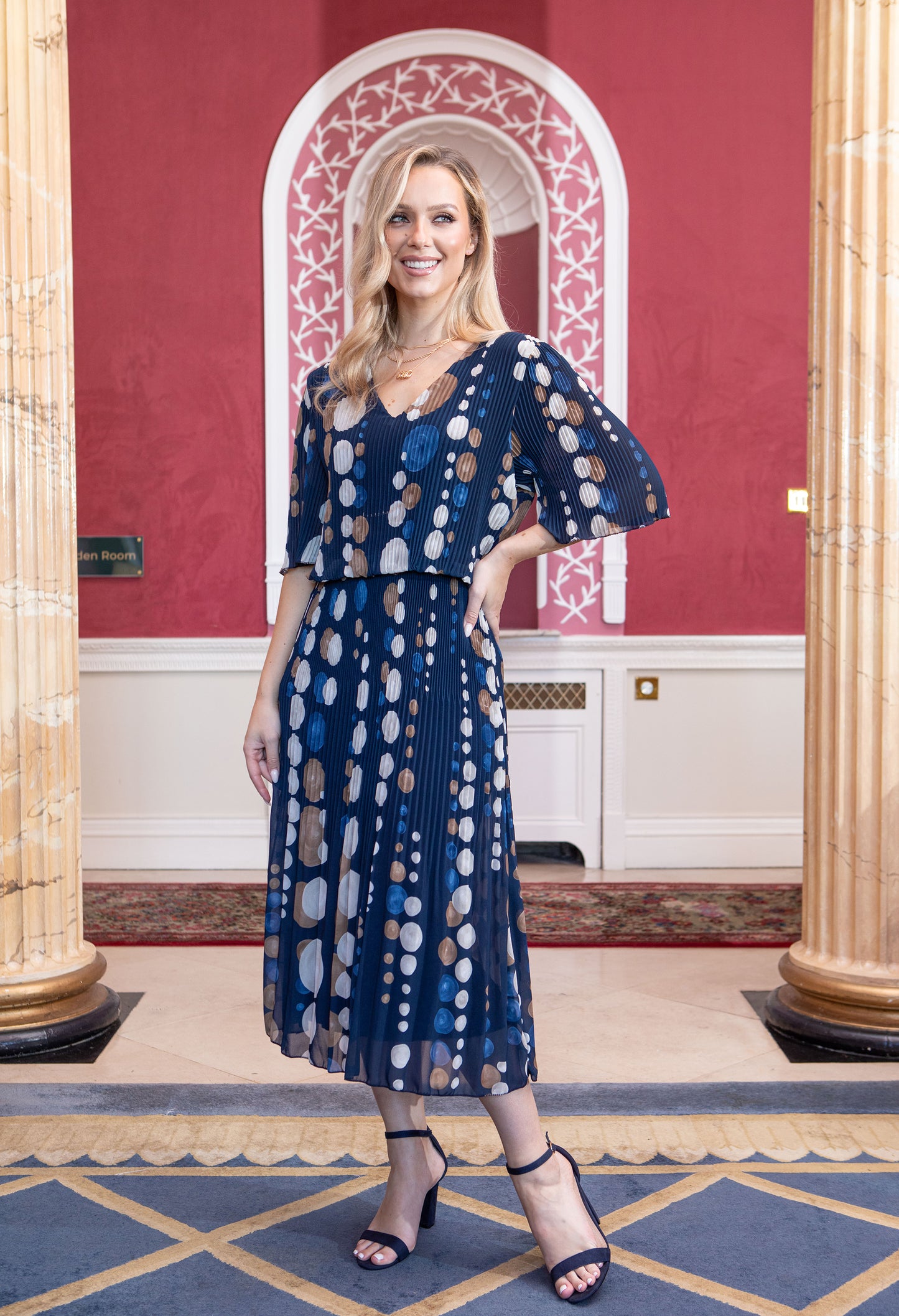 Retro Plisse Pleat Pop Over Dress