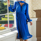 Flute Sleeve Plisse Dress