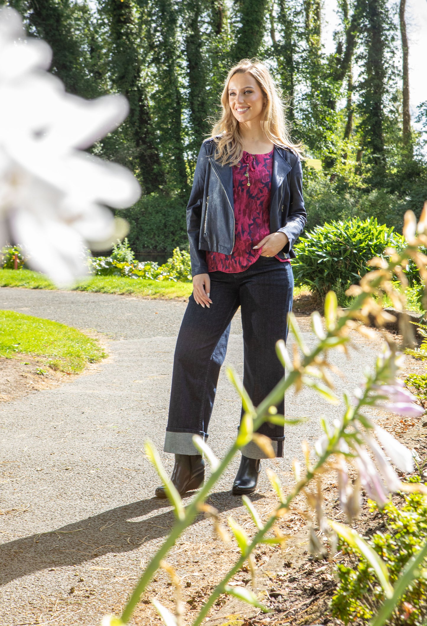 Vintage Leather Frill Detail Jacket