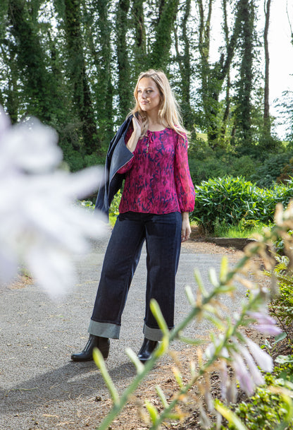 Miva Turn-Up Cropped Wide Jeans