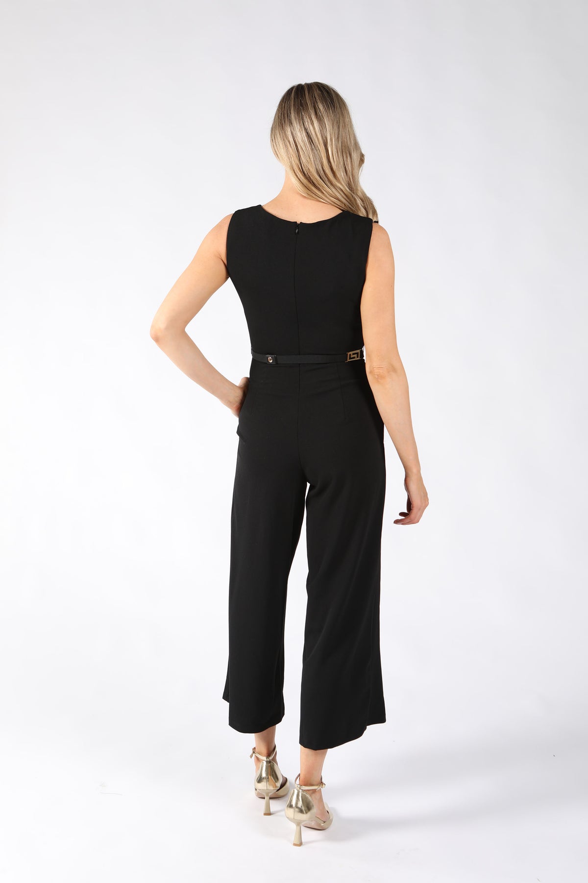 Wide Leg Belted Jumpsuit