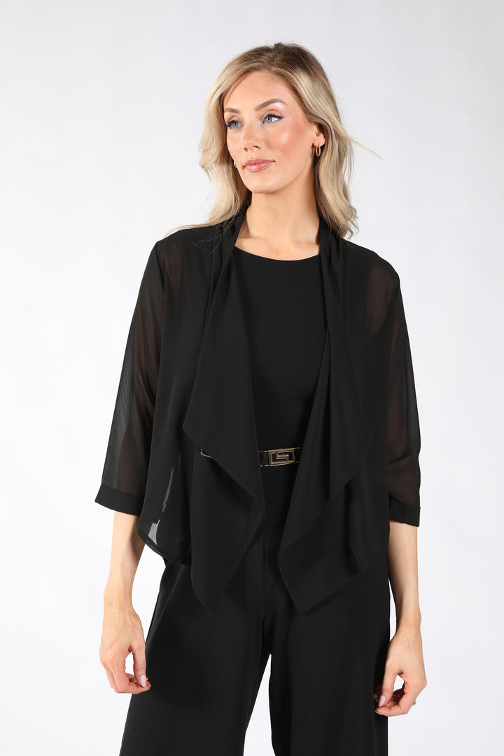Mesh Open Front Cardigan
