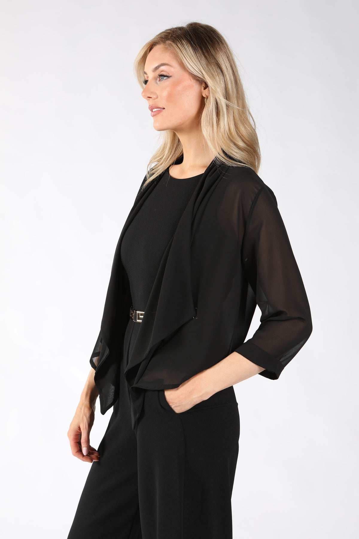 Mesh Open Front Cardigan