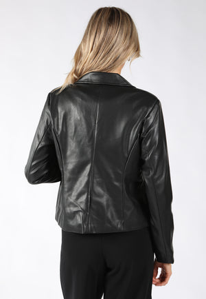 Double Breasted Faux Leather Jacket