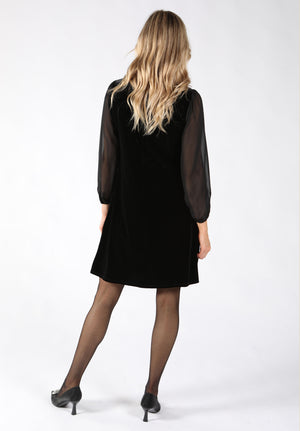 Diamante Brooch Velvet Dress