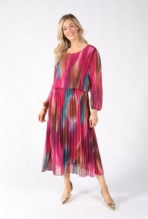Riva Plisse Pleated Pop Over Dress – Pamela Scott