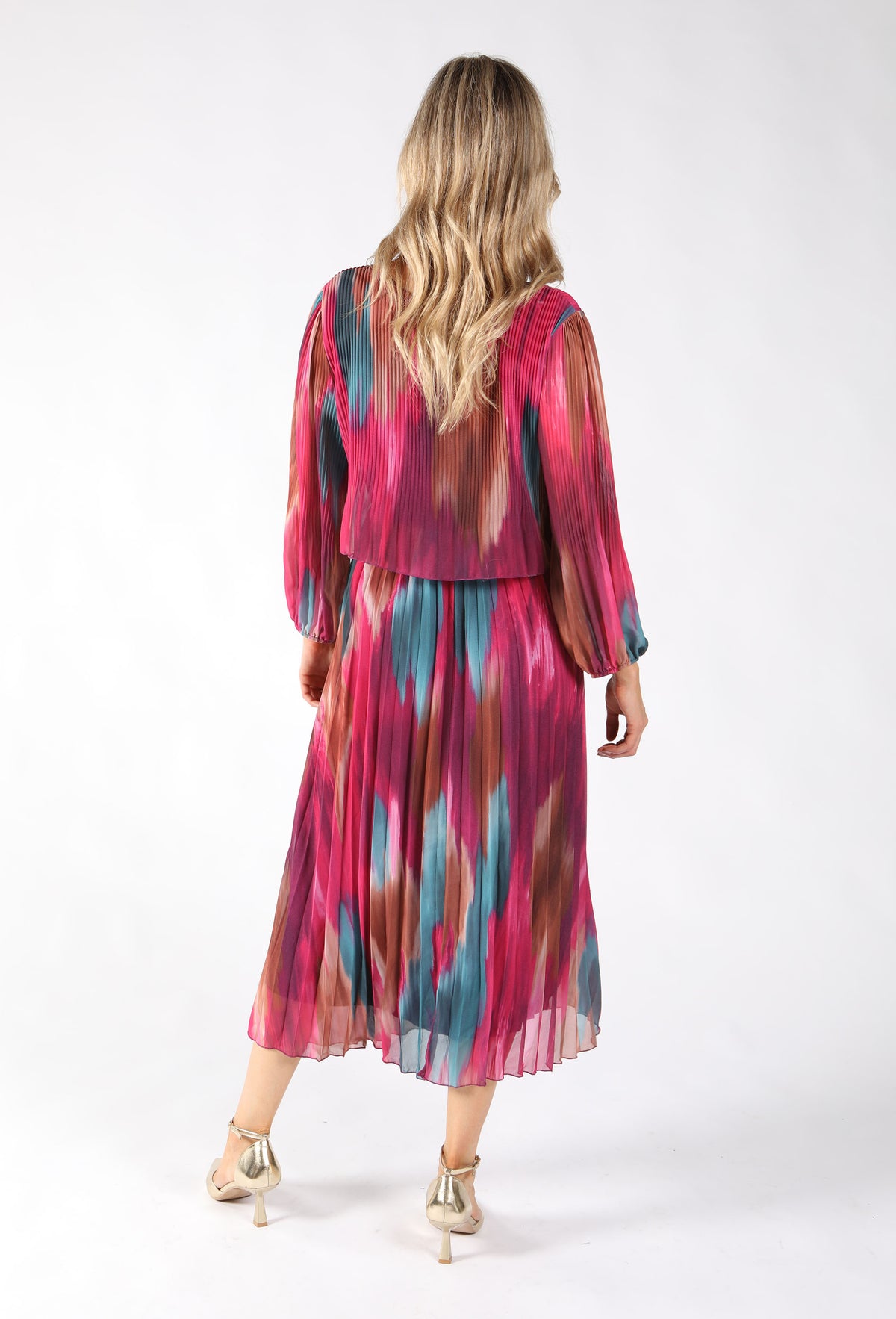 Riva Plisse Pleated Pop Over Dress
