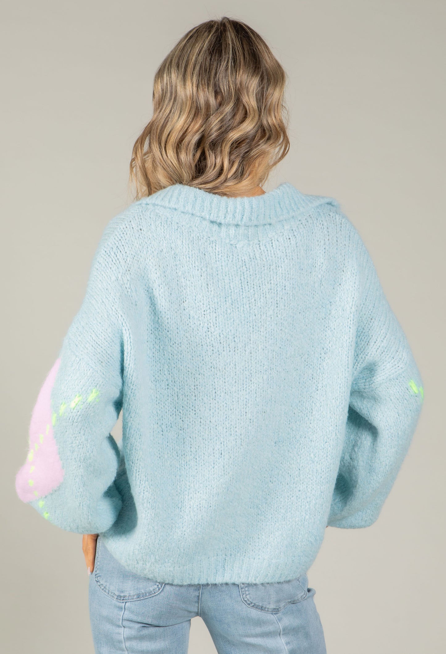 Argyle Design V-Neck Knit Jumper