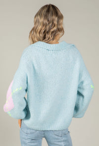 Argyle Design V-Neck Knit Jumper