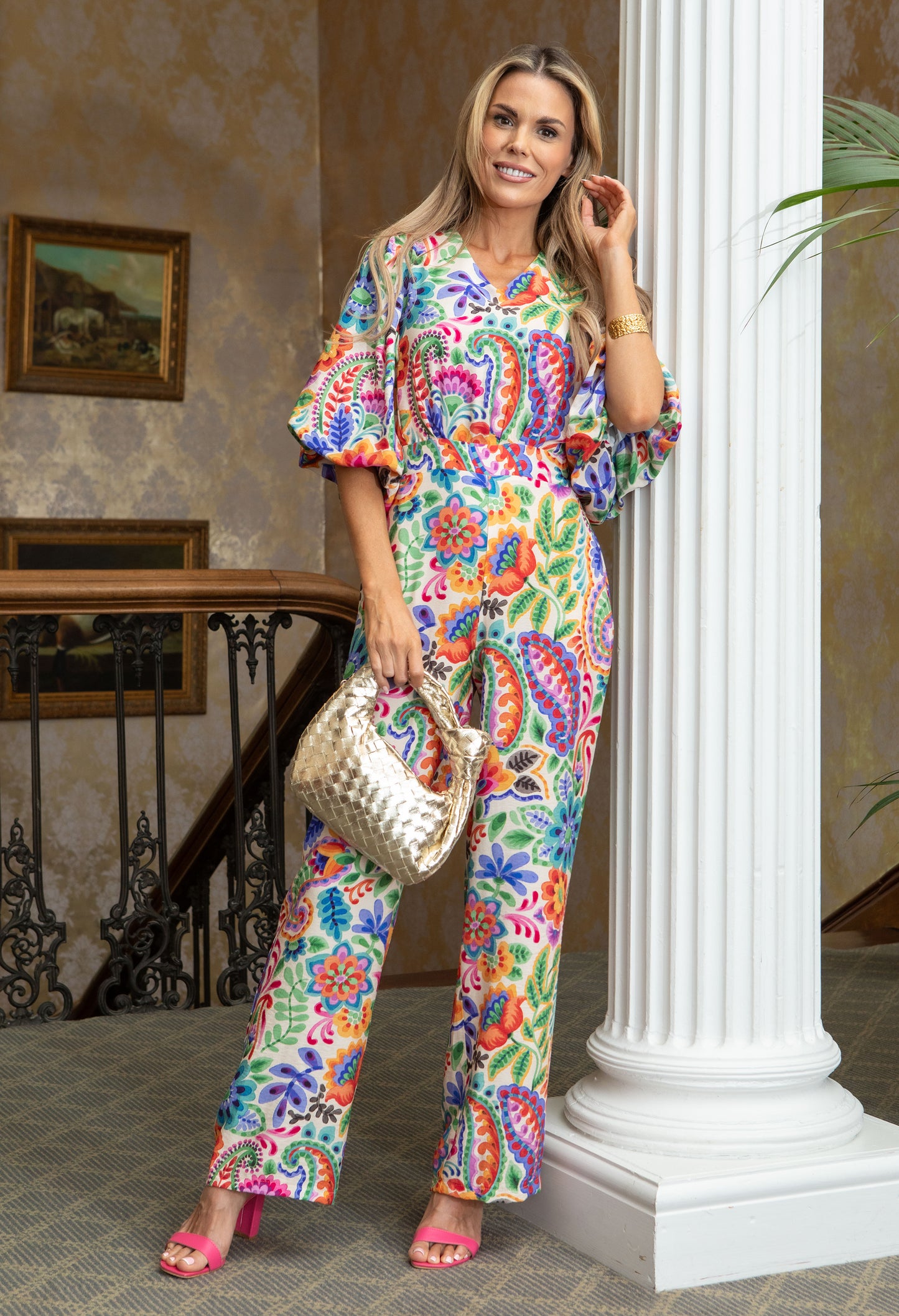 Floral Open Back Jumpsuit