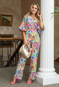 Floral Open Back Jumpsuit