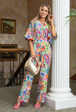 Floral Open Back Jumpsuit
