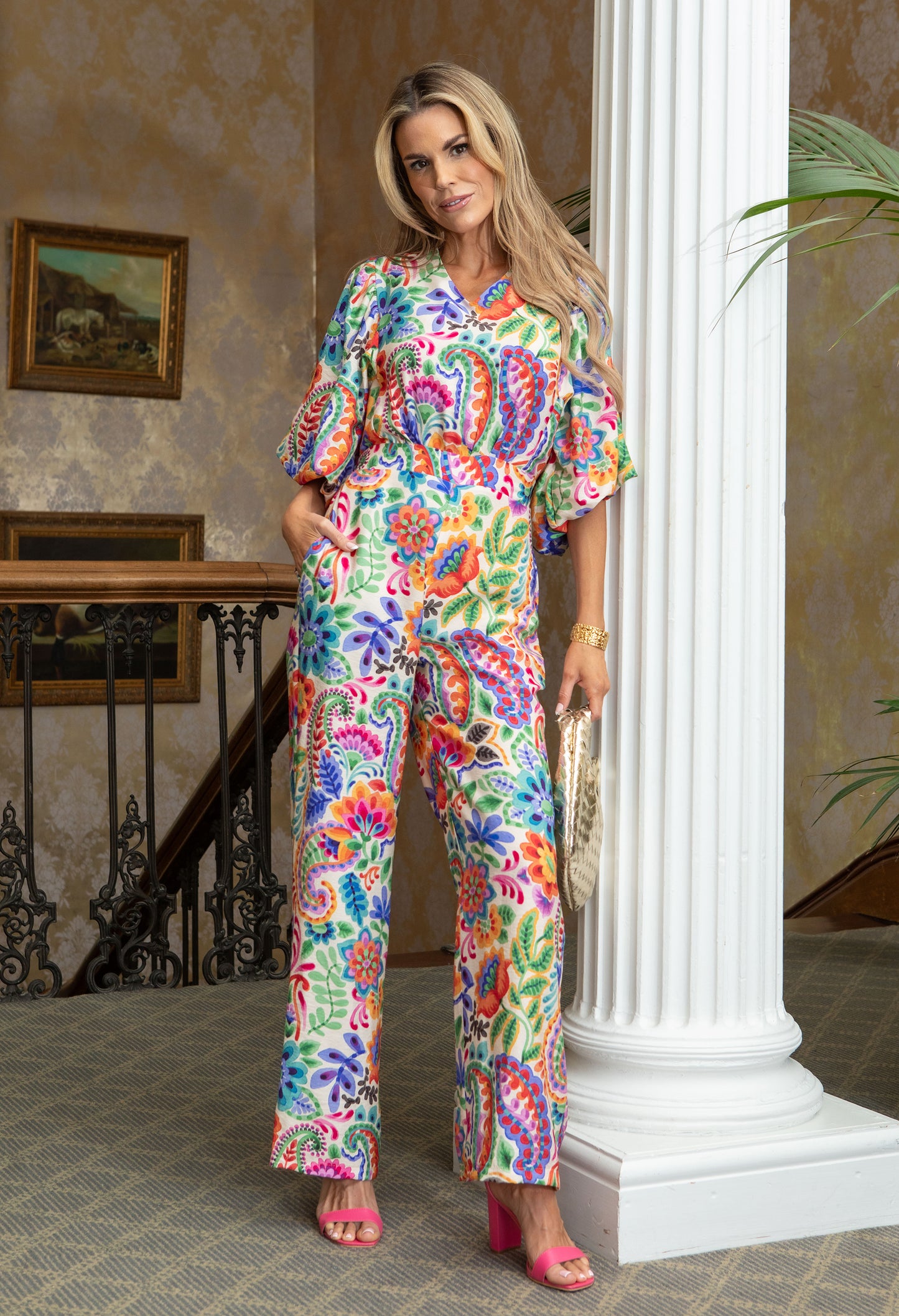 Floral Open Back Jumpsuit