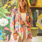 Floral Print Open Blazer