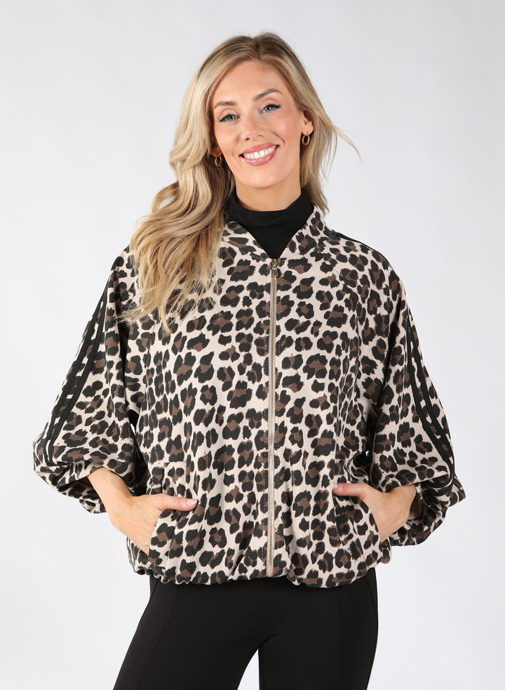 Leopard Print Zip-Up Jacket